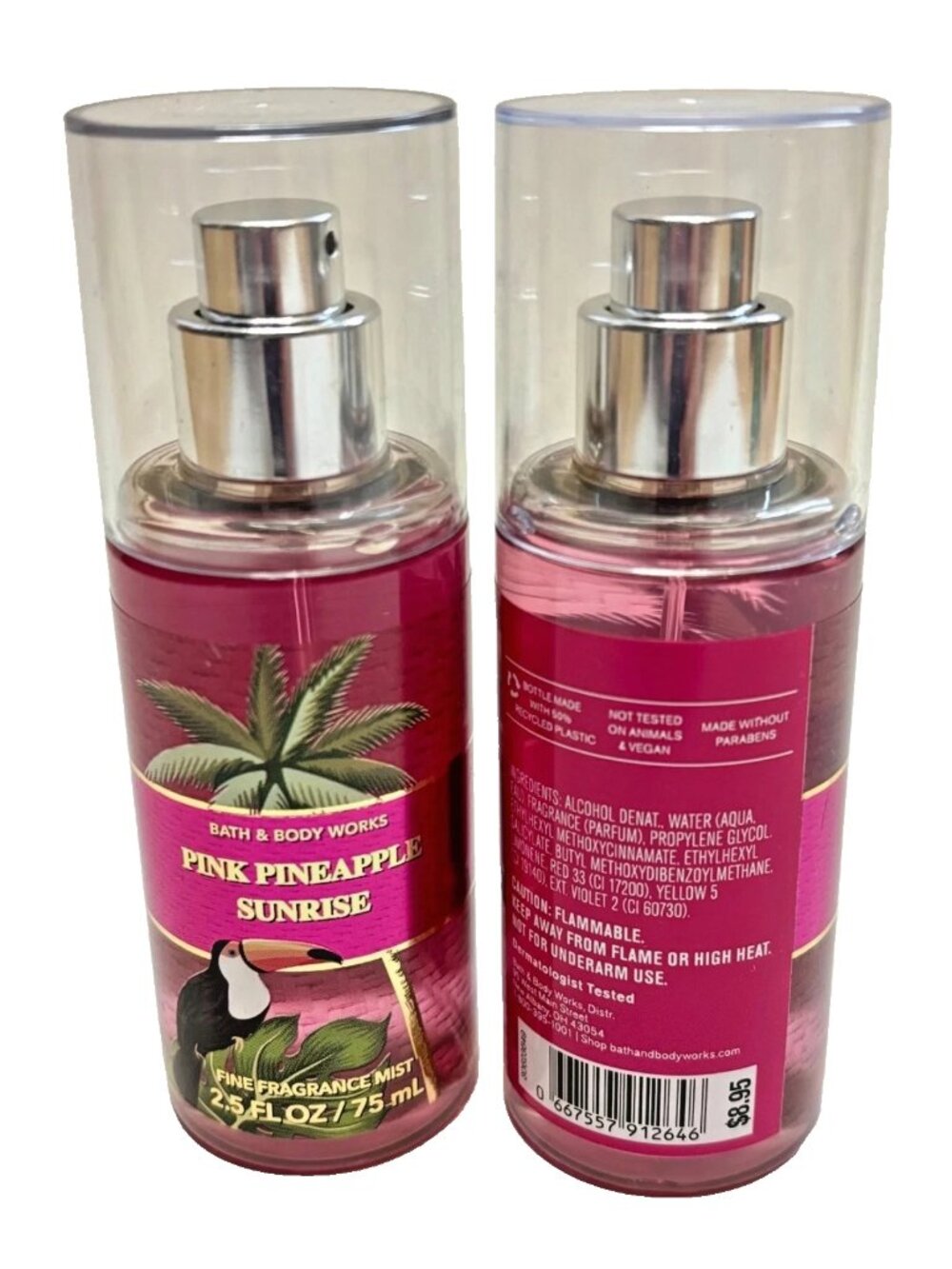 Bath & Body Works PINK PINEAPPLE SUNRISE 2 FINE FRAGRANCE MISTS Travel Size Mini
